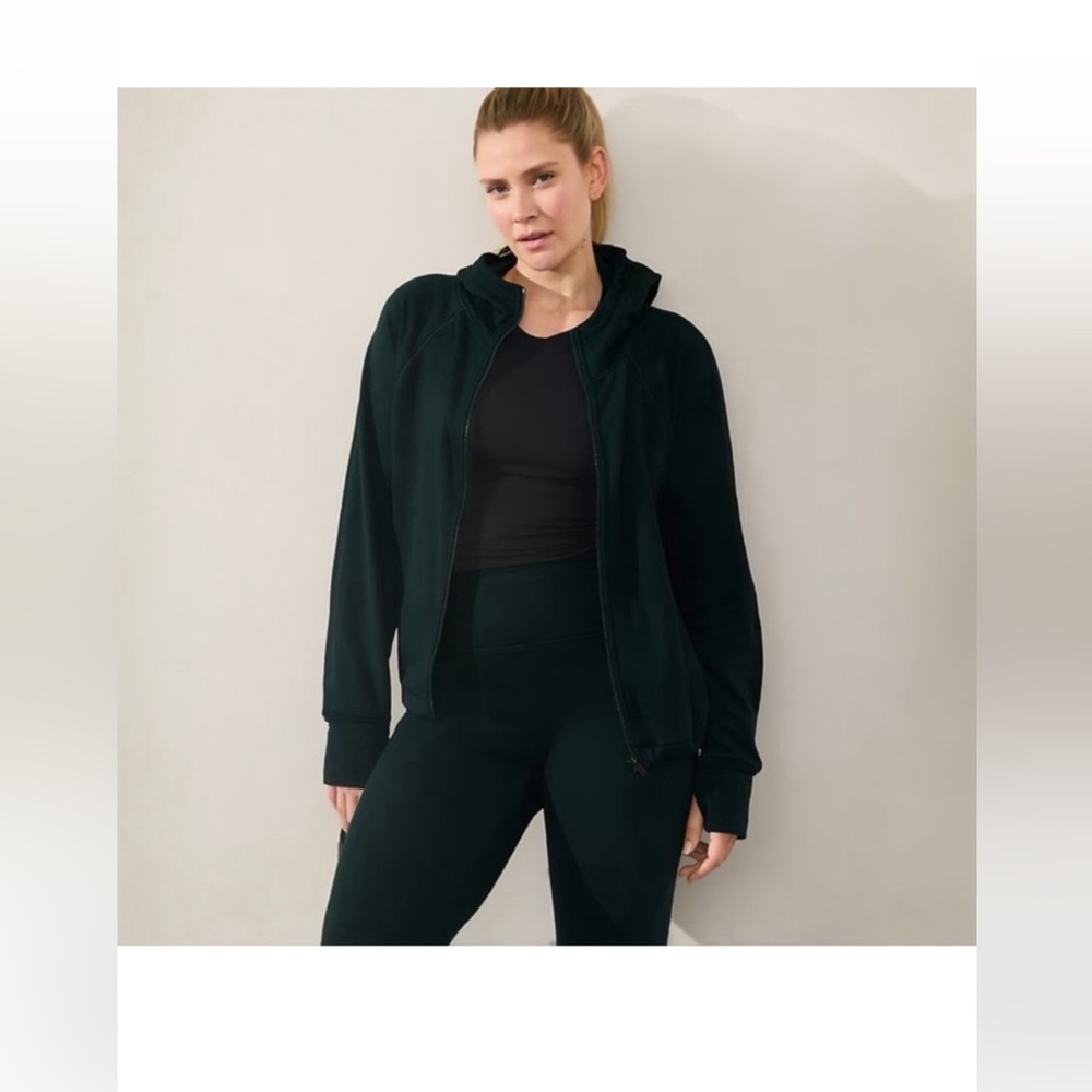 NWT Athleta Altitude Edge Jacket cypress small S sweatshirt hoodie green 416165 - Picture 2 of 11